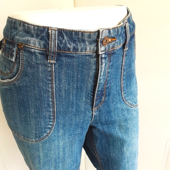 LIZ & CO. DENIM STRETCH HIGH WAIST CAPRI JEANS SZ 16W - Picture 3 of 9